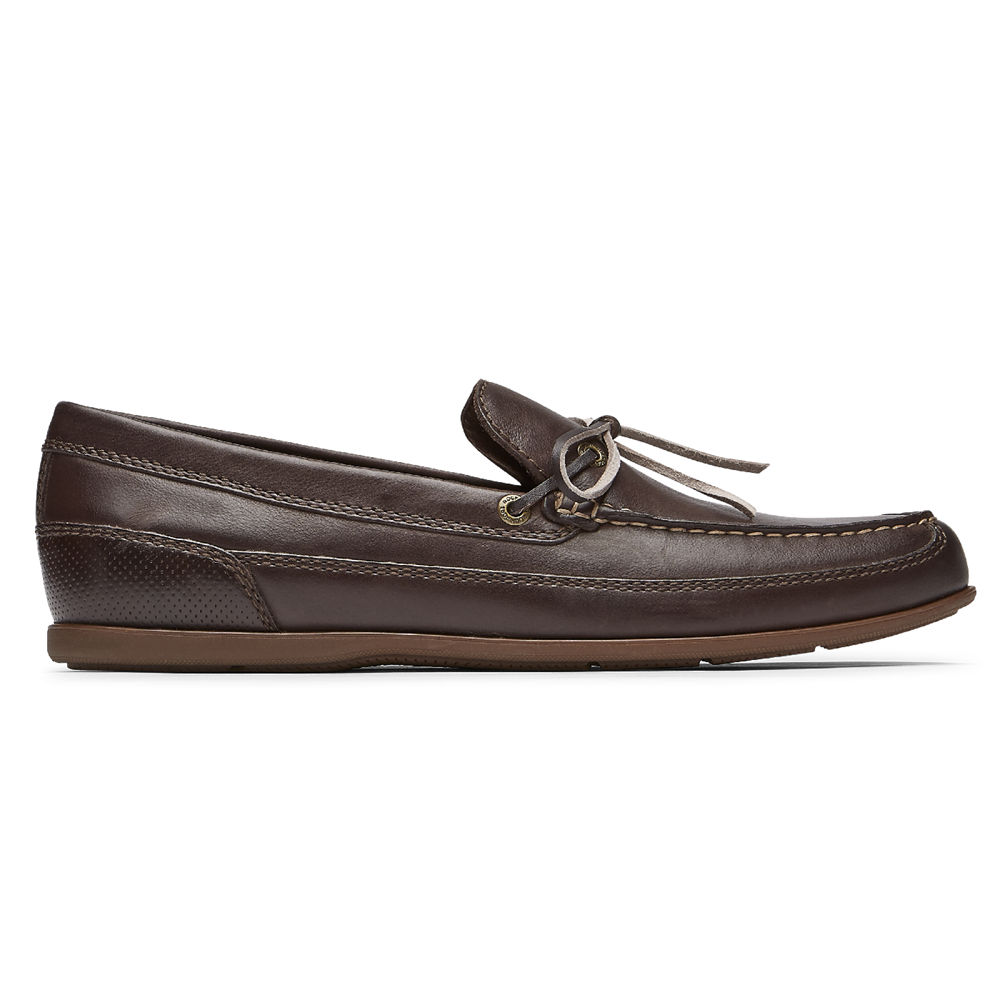 Mocasines Rockport Hombre Mexico - Malcom Tie Marrom - ITPXJ7049